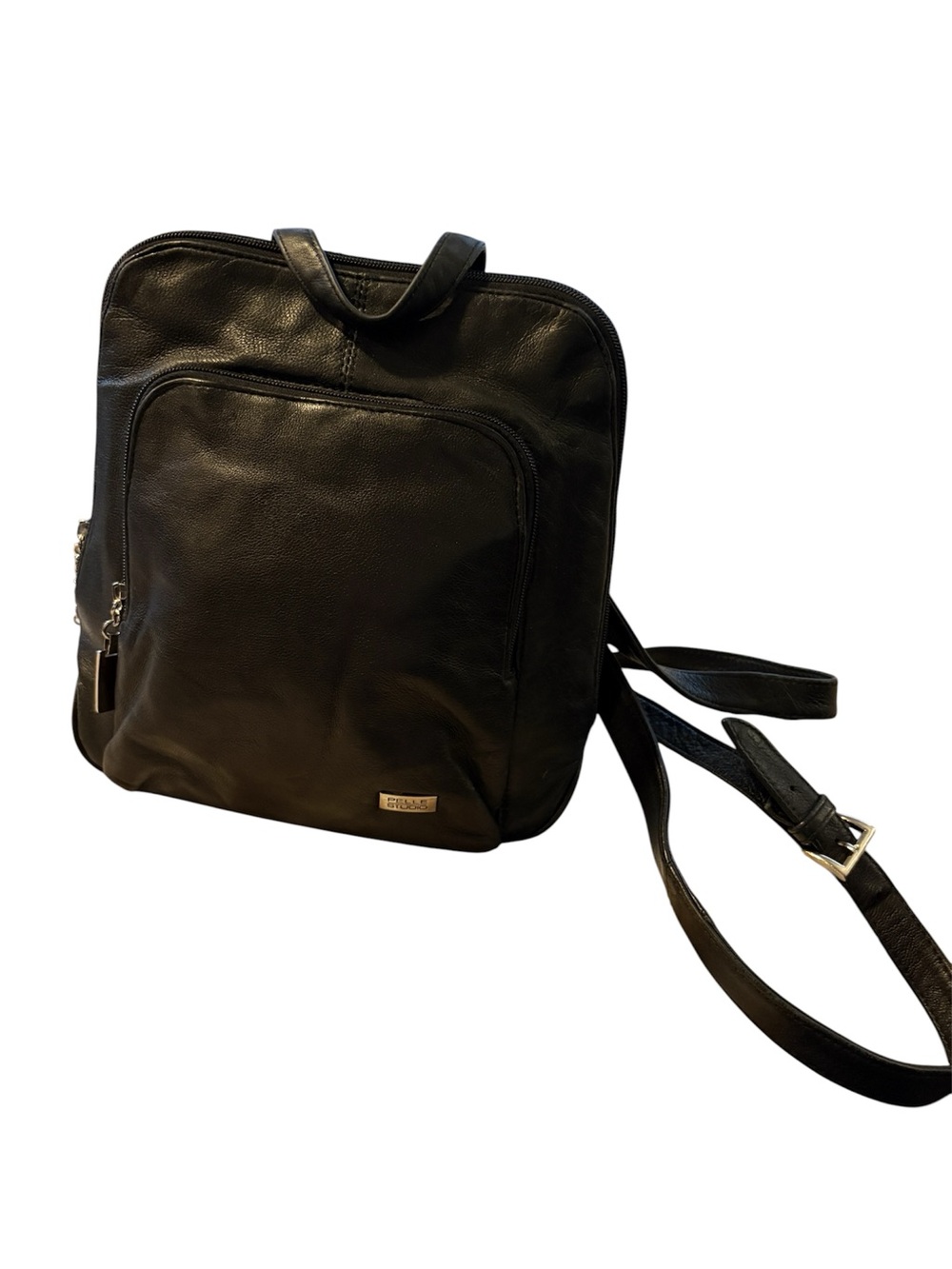 Pelle Studio Black Leather Square Backpack